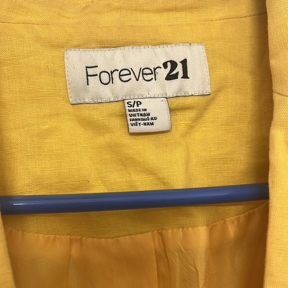 Forever 21 size small yellow linen blazer - Picture 2 of 2